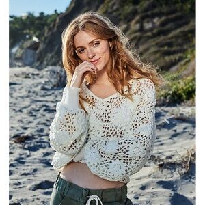 Electric & Rose Vera Floral Crocheted Sweater